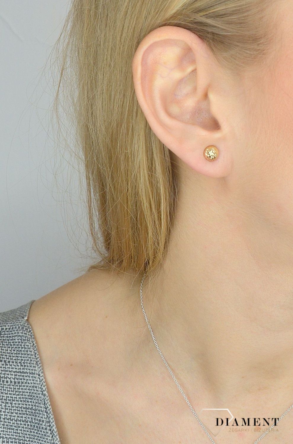 Złote kolczyki 585 grawerowane pół kulki DIA-KLC-2626-585.jpg